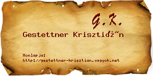 Gestettner Krisztián névjegykártya